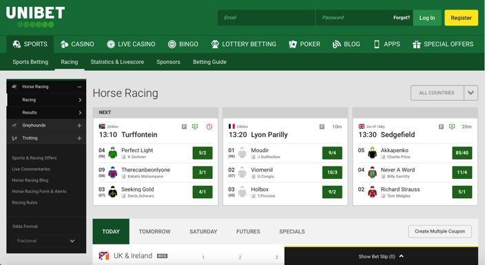 Unibet Horse Racing Screenshot